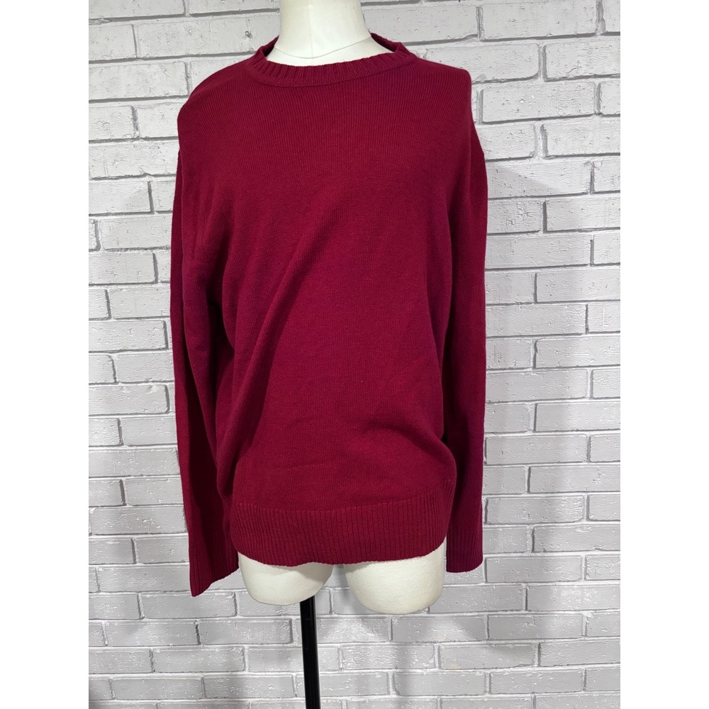 J.Crew Rugged Merino Wool Blend Crewneck Sweater Burgundy Preppy NWT XL